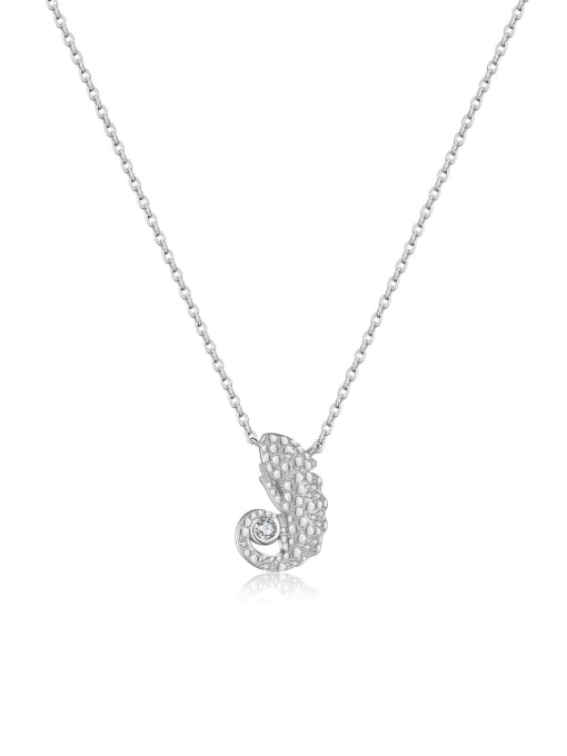 MMN556 1 925 Sterling Silver Cubic Zirconia Irregular Minimalist Necklace