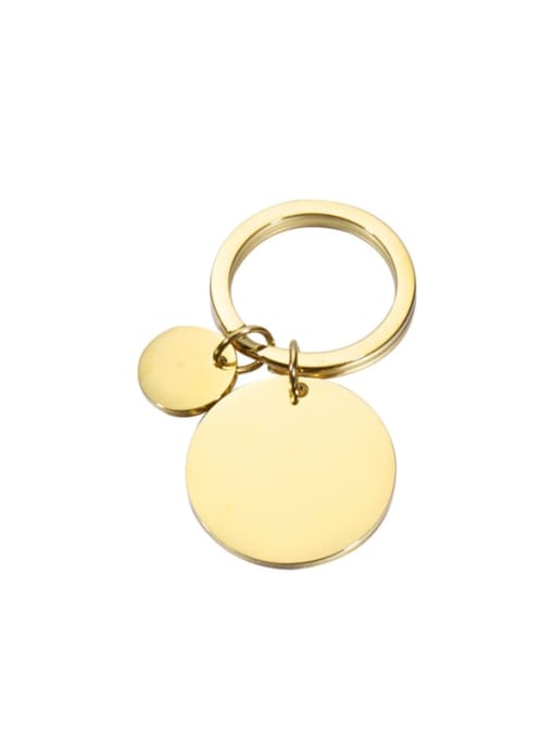 golden Round Stainless steel Minimalist Key Chain Pendant