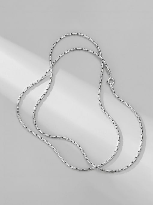 Slub Necklace 1.8 thick 925 Sterling Silver Minimalist Bamboo joint Necklace