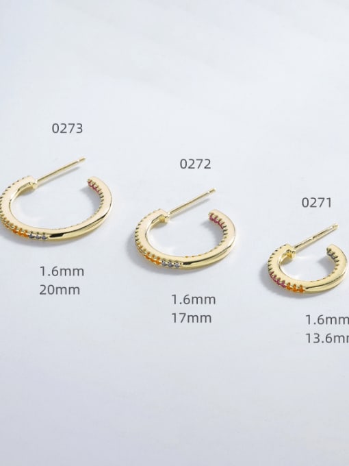 A&T Jewelry 925 Sterling Silver Cubic Zirconia Geometric Minimalist Stud Earring 3