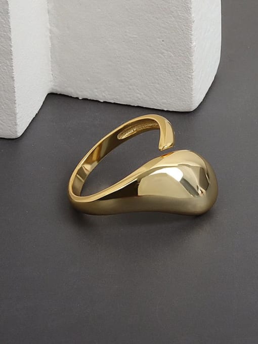 Gold 925 Sterling Silver Water Drop Minimalist Band Ring