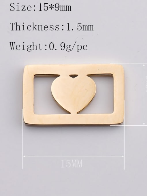 Golden peach heart Stainless Steel Square Hollow Elephant Angel Cross Foot Dog Claw Pendant/DIY Braided Bracelet Jewelry Accessories