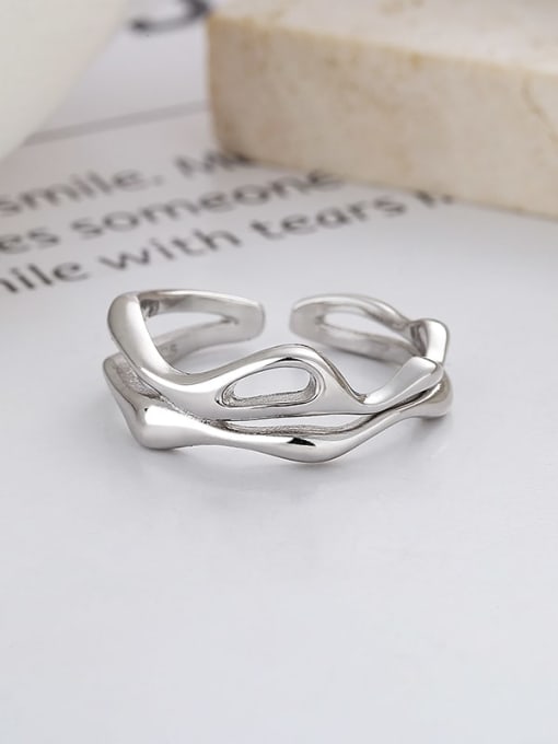TAIS 925 Sterling Silver Geometric Vintage Band Ring 3