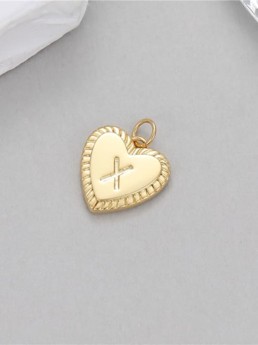 H 10535 Brass Minimalist Heart DIY Pendant