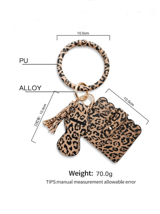 JMI Alloy Leather Leopard Card package Hand Ring Key Chain 2