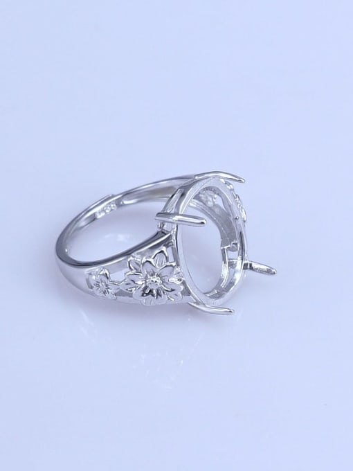 Supply 925 Sterling Silver 18K White Gold Plated Geometric Ring Setting Stone size: 9*11 11*13 12*15 13*15 13*17 17*22MM 2