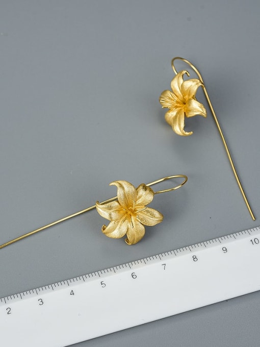 LOLUS 925 Sterling Silver happy lily Artisan Hook Earring 1