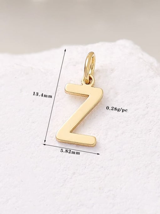 14 K gold H 11383 Brass Minimalist English  Letter  Pendant