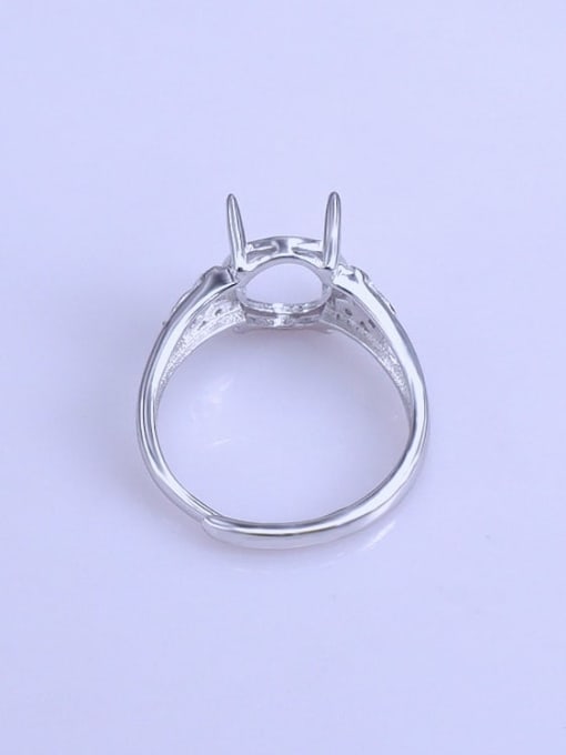 Supply 925 Sterling Silver 18K White Gold Plated Triangle Ring Setting Stone size: 9*11mm 2