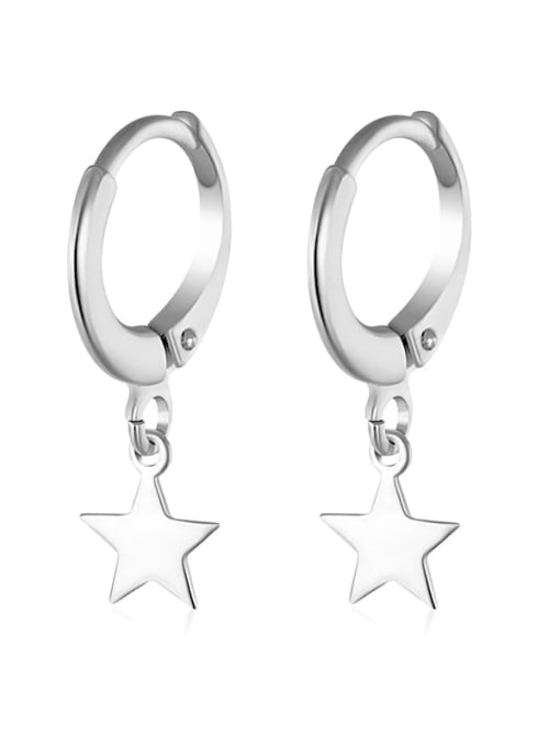 platinum 925 Sterling Silver Star Trend Stud Earring