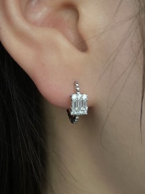 STL-Silver Jewelry 925 Sterling Silver Cubic Zirconia Geometric Minimalist Stud Earring 1