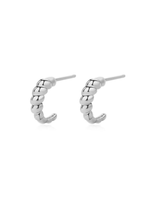 YUANFAN 925 Sterling Silver Geometric Minimalist Stud Earring 0
