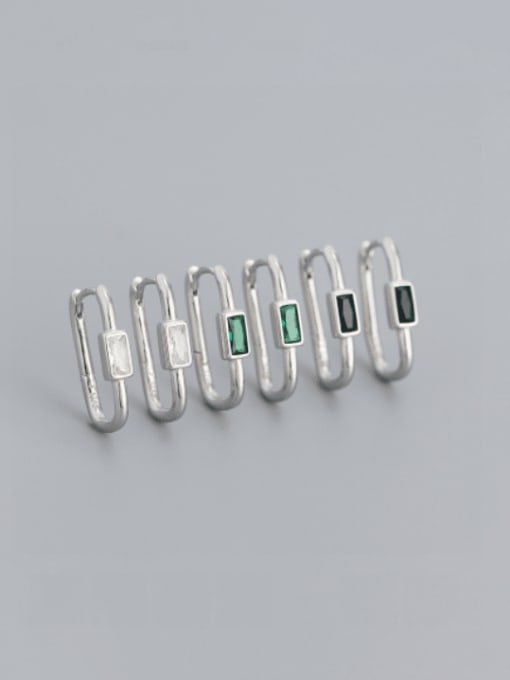 ACEE 925 Sterling Silver Cubic Zirconia Geometric Minimalist Huggie Earring 3