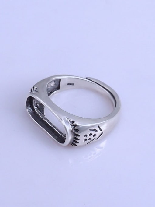 Supply 925 Sterling Silver Geometric Ring Setting Stone size: 6.5*16.5mm 1