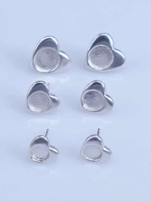 Supply 925 Sterling Silver Round Earring Setting Stone size: 5*5 6*6 7*7MM 0
