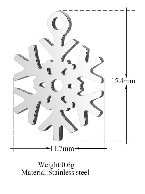 FTime Stainless steel snowflake Charm Height : 11.7 mm , Width: 15.4 mm 1