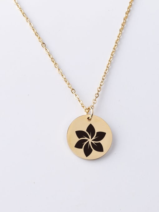 YP001 86 20MM Stainless steel Flower Minimalist Necklace