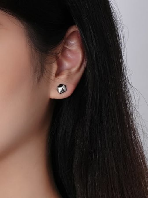 YUANFAN 925 Sterling Silver Geometric Minimalist Stud Earring 2