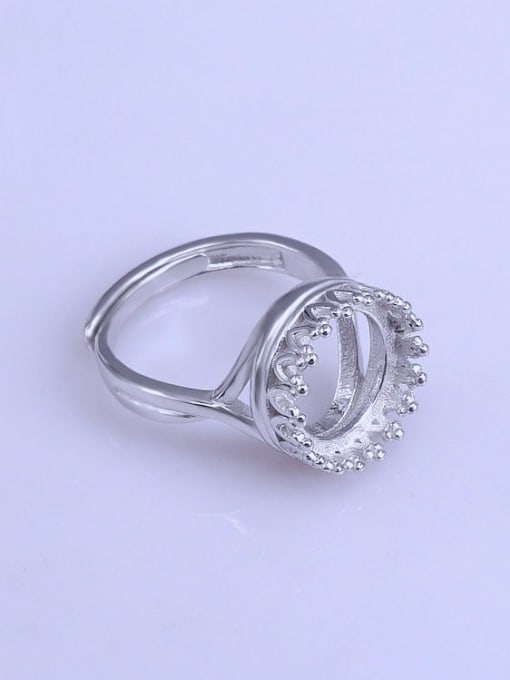 Supply 925 Sterling Silver 18K White Gold Plated Round Ring Setting Stone size: 12*12mm 2