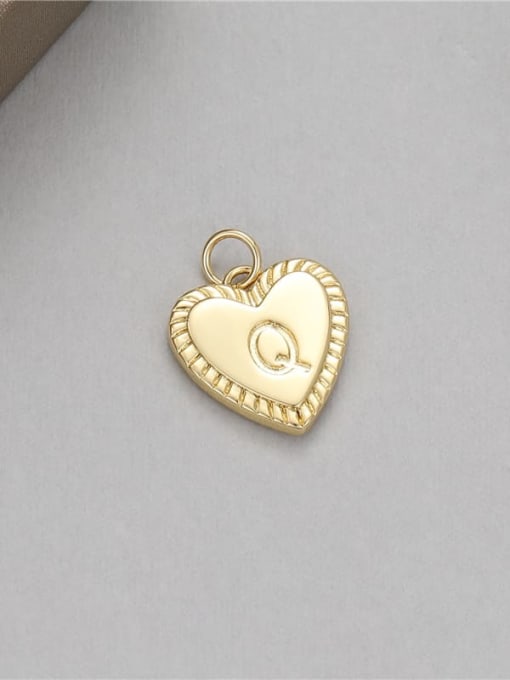 H 10528 Brass Minimalist Heart DIY Pendant