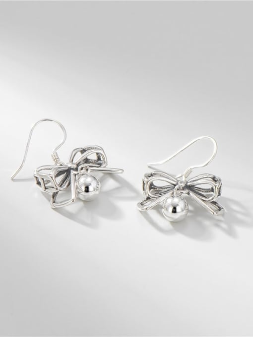 Bow Earrings 925 Sterling Silver Butterfly Vintage Hook Earring