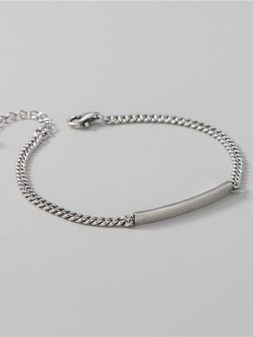 Zigzag Bracelet 925 Sterling Silver Geometric Minimalist Link Bracelet