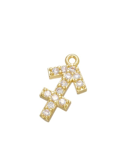 Golden Sagittarius Brass Diamond Gold Plated Zodiac Pendant