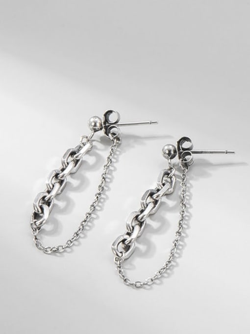 Chain Earrings 925 Sterling Silver Tassel Vintage Threader Earring