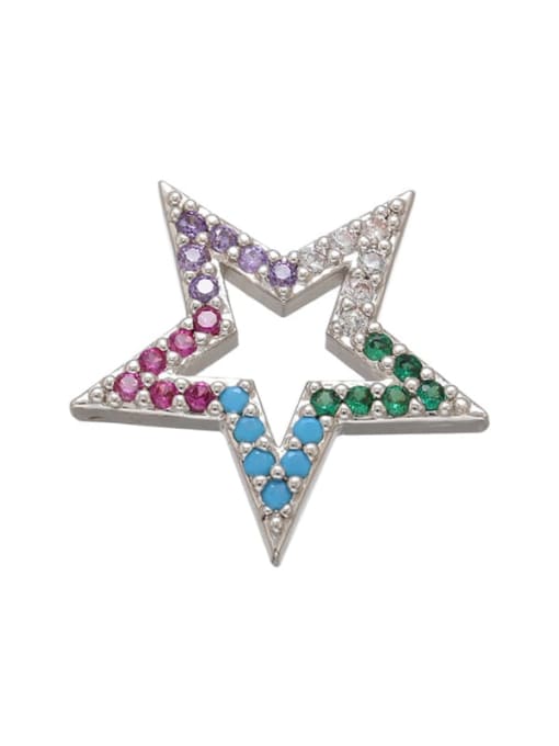 Platinum color diamond Brass Diamond Gold Plated Five-pointed Star Pendant