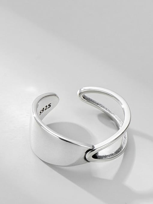Line ring 925 Sterling Silver Irregular Minimalist Band Ring