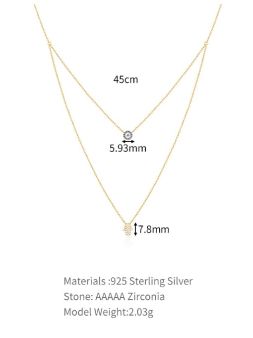 YUANFAN 925 Sterling Silver Heart Minimalist Multi Strand Necklace 1