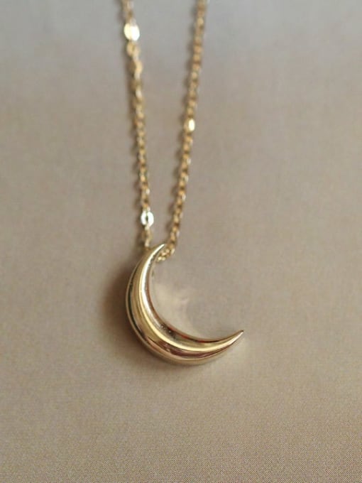 ZEMI 925 Sterling Silver Gold Moon Minimalist Necklace
