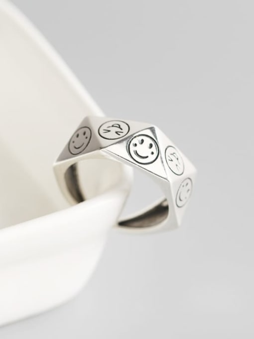 ACEE 925 Sterling Silver Face Trend Band Ring 2