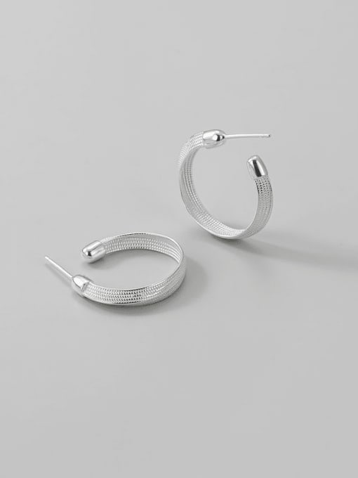 C-shaped Earrings 925 Sterling Silver Geometric Minimalist Stud Earring
