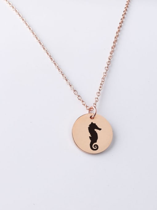 Rose gold yp001 69 20mm Stainless Steel Ocean Cartoon Animation Pendant Necklace