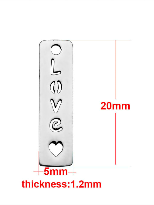 FTime Stainless steel Message Charm Height : 20 mm , Width: 5 mm 1