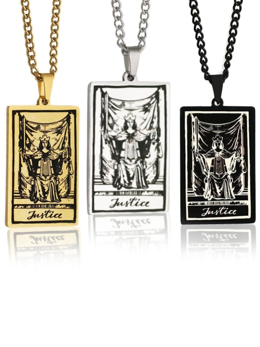 M&J Justice's Tarot hip hop stainless steel titanium steel necklace