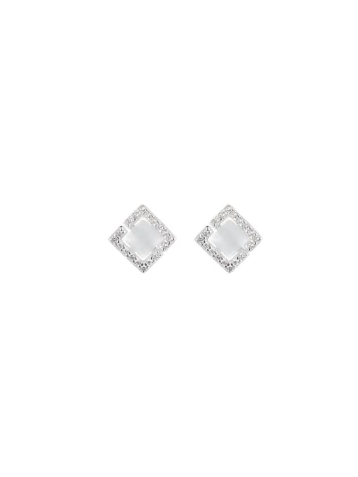 TAIS 925 Sterling Silver Crystal Geometric Dainty Stud Earring 0