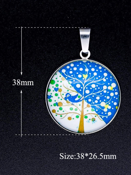 FTime Stainless steel Multicolor Millefiori Glass Tree Charm Height : 38 mm , Width: 26.5 mm 2