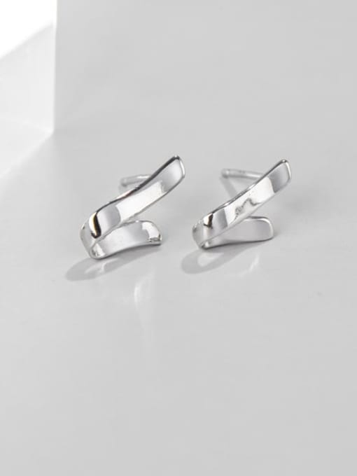 ARTTI 925 Sterling Silver Irregular Geometric Minimalist Stud Earring 1