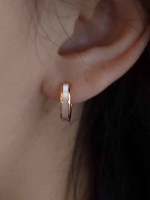 ZEMI 925 Sterling Silver Shell Geometric Minimalist Huggie Earring 1