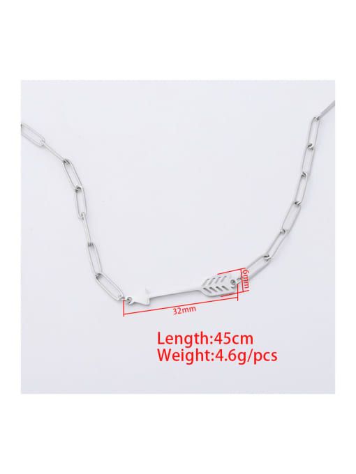 MEN PO Stainless steel Feather Arrow Trend Necklace 1