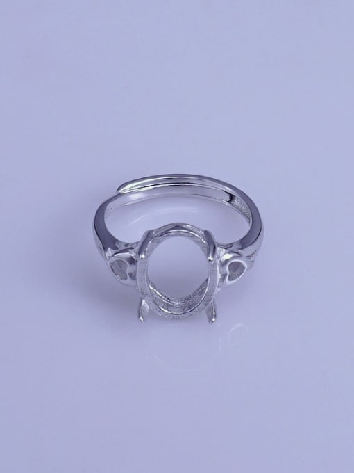 Supply 925 Sterling Silver 18K White Gold Plated Heart Ring Setting Stone size: 9*12mm 0