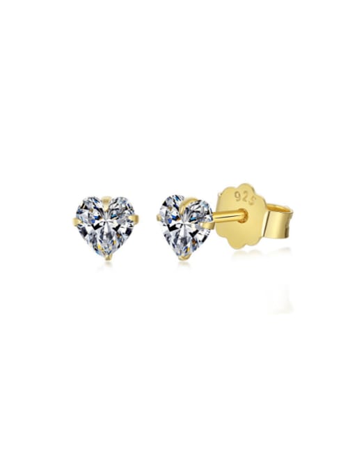 STL-Silver Jewelry 925 Sterling Silver Cubic Zirconia Heart Dainty Stud Earring 0