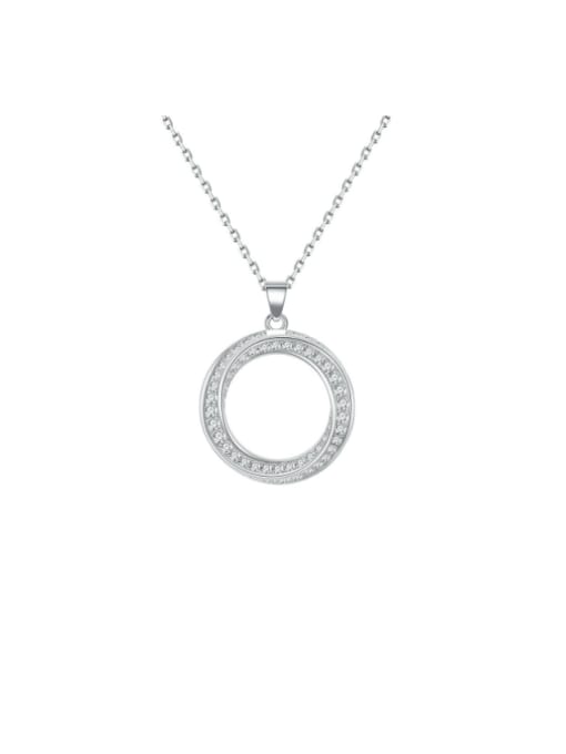A&T Jewelry 925 Sterling Silver Cubic Zirconia Geometric Luxury Necklace