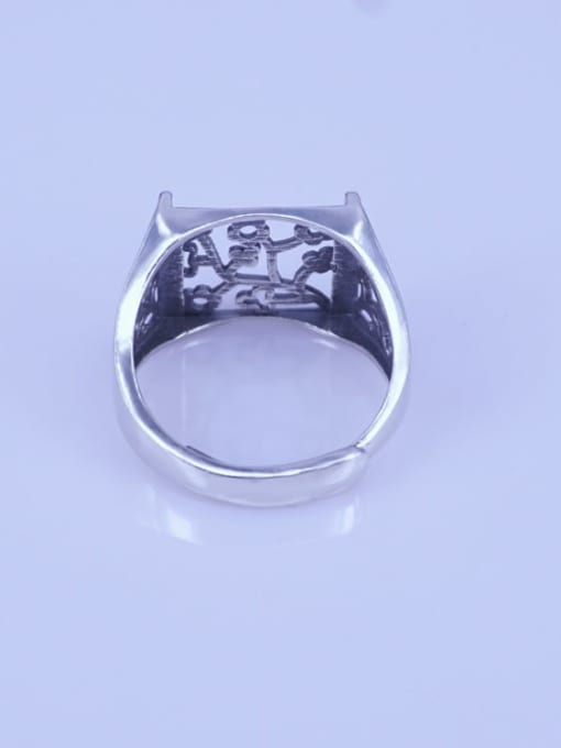 Supply 925 Sterling Silver 18K White Gold Plated Geometric Ring Setting Stone size: 13*13mm 2