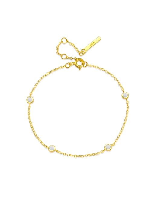 18k gold 925 Sterling Silver Cubic Zirconia Geometric Dainty Adjustable Bracelet