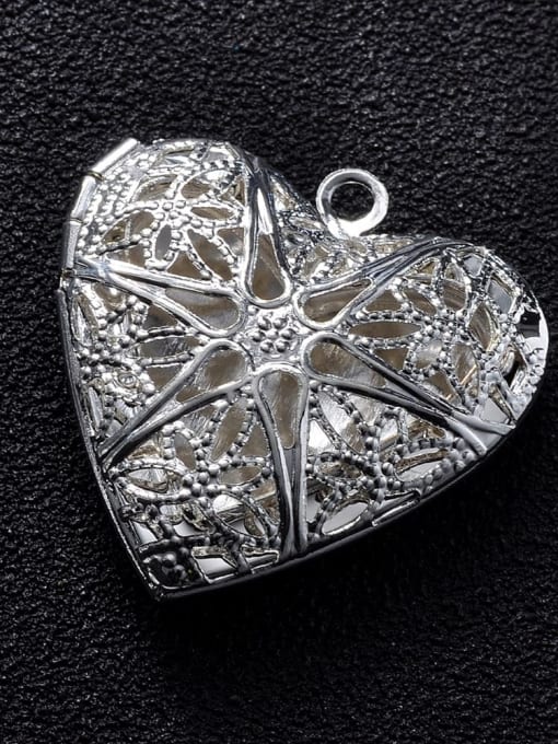 silvery Copper Heart Charm Height : 25.5mm , Width: 26mm