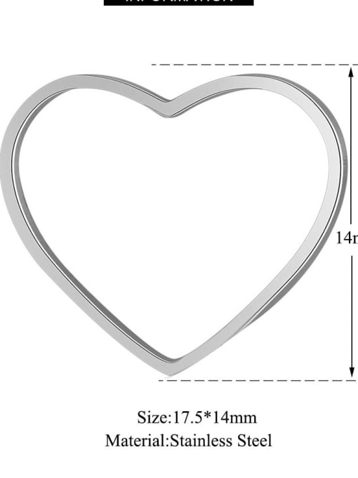 17.5 1 17.514mm Stainless steel Heart Charm