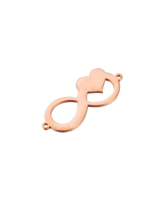 rose gold Stainless steel Heart Trend Connectors